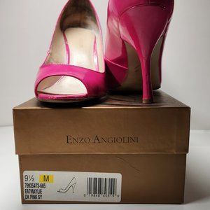 Hot pink, stiletto, peep toe, leather Enzo Anglioni 'Maylie'